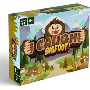 I Caught Bigfoot! - Collect Evidence to Catch The Elusive Bigfoot! Kids Game for Game Night, Family Games for Kids and Adults, Board Game for Family Night, 4 Wooden Pieces, 106 Playing Cards, Ages 6+