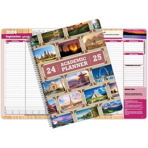Dated Middle High School Student Planner 2024-2025 Academic School Year, Large (8.5" by 11") Matrix Style Datebook with Sagamore Cover