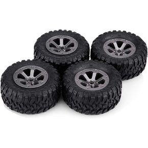 Oumefar 4pcs/Set RC Car Tires, Crawler Tires Rubber Tyres RC Accessories Remote Control Militaty Car Part for 1/16 Tracked Vehicles, Off Road Trucks RC Wheels