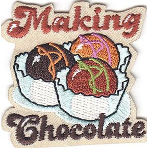 AE MAKING CHOCOLATE - IRON ON EMBROIDERED PATCH - Desserts, Treats, Candy, Cooking
