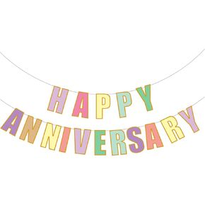 Happy Anniversary Banner, Wedding Anniversary Party Funny Paper Sign Party Supplies