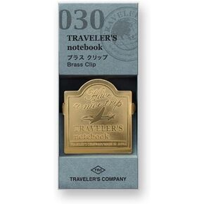 DESIGNPHIL Traveler's Notebook, Brass, Clip, Airplane Pattern 43090006