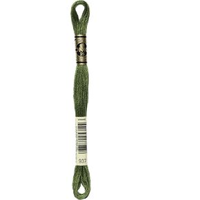 DMC Thread 6-Strand Embroidery Cotton 8.7 Yards Medium Avocado Green 117-937 (12-Pack)