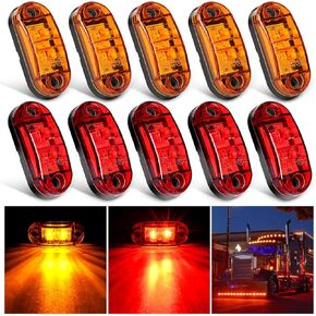 Nilight Cab Roof Marker Light 5 PCS 17 LED Amber Top Clearance Light Waterproof Surface Mount Running Light Compatible with Mack Kenworth Freightliner International ProStar/LoneStar