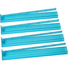American Acrylic Mah Jongg All-in-one Tile Rack with Pusher Combo, Modern Mahjong Tiles Racks Pusher 17.7" (Set of 4, Blue)