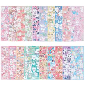 NICENEEDED 20 Sheets Cute Rabbit Kpop Photocard Decorative Stickers, Lovely Rabbits Korean Sticker Decal, Scrapbooking Decorative Stickers for Greeting Cards Album Decoration
