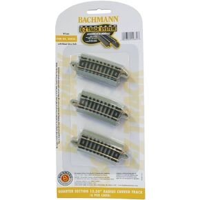 Bachmann Industries Quarter Section 15.50" Radius Curved Track (6/Card) Snap Fit E-Z Track, N Scale