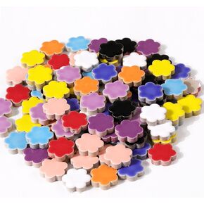 170g Ceramic Mosaic Tiles Pieces, Heart Star Oval Round Flower Shape Mosaics for Crafts Bulk,Student Adults Mosaic Kits Making (Star（Blue）) in Saudi Arabia
