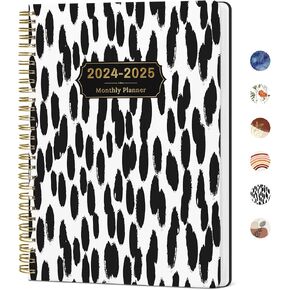 Monthly Planner 2024-2025, 18 Months Planner Calendar 2024-2025, July 2024 - December 2025, 7.4" x 9.6", 24-25 Monthly Calendar Planner, Ideal for School Office Home Planning-Black Spots