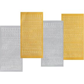 ملصقات رسائل ، 1040 PCS Mini Scrapbooking Materials Sights & Capital Letters & Number Photo Photo Photo Scrapbook Stickers ملصقات الالتصاق الذاتي لزخارف هدايا الإطار (الذهب)