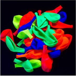 Glow King Black Light Balloons | توهج في بالونات اللاتكس المظلمة بألوان متعددة | متعة UV الفلورسنت حفلة هدية للأحداث | بالون مضيئة لزينة عيد الميلاد - 50 حزمة