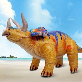 43"L Inflatable Dinosaur Toys Jurassic Birthday Party Supplies, Blow up Dinosaur Balloons Party Decorations for Kids Age 3-5-12 (Lifelike Triceratops)
