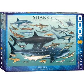 EuroGraphics Sharks 1000 Piece Puzzle , Blue
