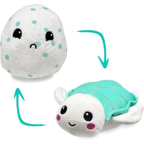 | Reversible Sea Turtle to Egg Plushie | Happy + Sad | Show Your Mood | Stress Relief Plush 7"