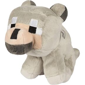 JINX Minecraft Baby Wolf Plush Stuffed Toy, Gray, 5" Tall