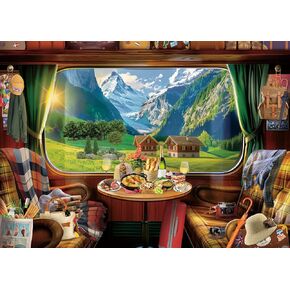 Beautiful Travel Scenery Jigsaw Puzzle 1000 Piece for Adult, Nature Art Food Landscape Jigsaw Puzzles, Aesthetic Pretty Forest Mountain Puzzle