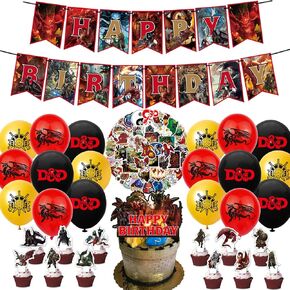 82 pcs Dragon birthday party supplies, including cake caps, cupcake caps, flags, Latex Balloons, It is very suitable for boy's and girl themed birthday party supplies.