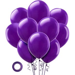 البالونات الأرجواني ، 50 قطعة 12 بوصة البالونات الأرجواني ، البالونات الأرجواني الداكنة لألوان البالون أو قوس البالون مثل زينة الحفلات ، زخارف استحمام الطفل ، زينة الزفاف ، ذكرى التخرج