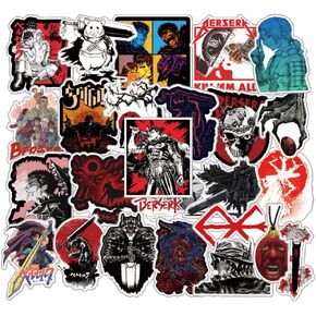 75pcs Berserk Anime Stickers Classic Game Sticker for Children, Girls, Boys, Teenagers, Adult Water Bottles, Laptops, Suitcases, Birthday Toy Decoration, Kids Holiday Party