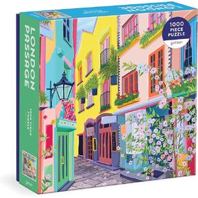 Galison London Passage – 1000 Piece Puzzle Fun and Challenging Activity with Bright and Bold Artwork of Colorful London Streets for Adults and Families
