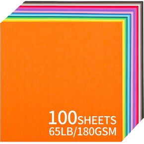 100 Sheets Colored Cardstock - 20 Colors 12 x 12 inch Card stock for Paper Crafts,Christmas Cards Making,Scrapbooking,Paper Starter Kit for Kids/Adults in Home/Party/School Supplies 65LB/180GSM UAP10