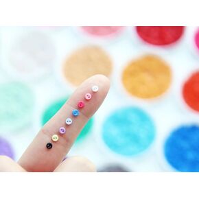 3mm/0.12" Tiny Round Plastic Buttons, Mini Buttons, in 20 Colors, The Smallest Buttons, Perfect for 12" and Smaller Doll Clothes (10PCS)