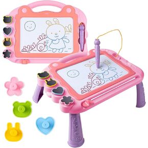Magnetic Drawing Board Sketch Doodle for 3 4 5 Year Old Baby, Educational Learning Toys Age 3-5 Year Old Girls, Erasable Doodle Board for Kids, Toddlers Toys for Boy Birthday Gifts (Pink)