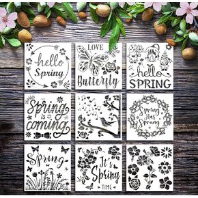 9 Pieces Saint Patrick Painting Tool Stencils Template Set, Creative Saint Patrick's Hat Clovers Words Stencils Reusable Painting Stencils for DIY Painting Art Projects Supplies