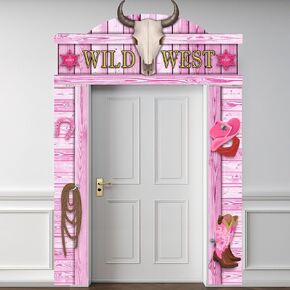 3 Pcs West Cowgirl Party Door Decoration,Rustic Western Saloon Theme Banner,Western Cowgirl Porch Sign Set for Western Party Supplies and West Cowgirl Birthday Decor