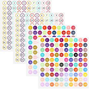 Number Stickers Small Round Number Stickers 1-100 Self Adhesive Mailbox Stickers 4 Sheets Consecutive Numbers Stickers 1 Inch Vinyl Numbers Number Labels for Home Office Classroom