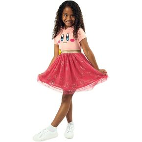 Kirby Big Face Girl's Cradle Pink Short Sleeve Hooded Cosplay Dress
