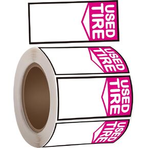 2 3/4 x 6 Inch Used Tire Label Inventory Tag for Wheels - Tire Sale Roll Stickers for Auto Tire Repair Retail Shop 250 Pcs (red)