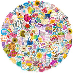 200 Pieces of Mental Health Stickers, Adult Female Mental Health Gifts, Gifts from Therapists, Male Adolescent Mental Health Gift Stickers, Waterproof Vinyl Stickers