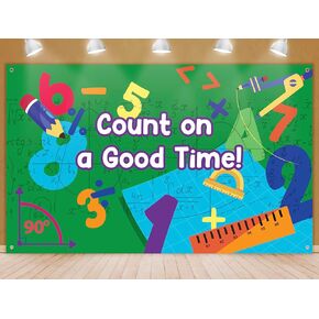 Math Pi Day Backdrop- خلفية تحت عنوان الرياضيات ، لافتة عيد ميلاد الرياضيات ، خلفية الرياضيات للفصول الدراسية- (70 "× 43")