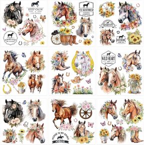 Rub on Transfers for Crafts Furnitures Stickers: 9 Pcs Roosters Rub on Transfer for Crafts Decals Rustic Style Rub on Transfer Stickers for Furniture Crafts DIY Home Decor