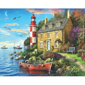 Springbok's 1000 Piece Jigsaw Puzzle The Cottage Lighthouse - Made in USA