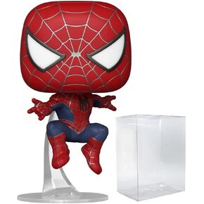 POP Marvel: Spider-Man: No Way Home - Friendly Neighborhood Spider-Man Funko Vinyl Figure (Bundled with Compatible Box Protector Case), Multicolor, 3.75 inches
