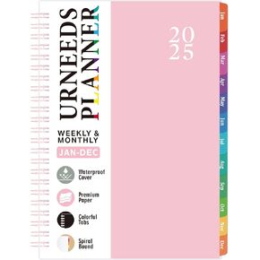 2025 Planner - مخطط شهري أسبوعي 2025 ، مخطط التقويم من يناير 2025 إلى ديسمبر 2025 مع حلزوني جيب داخلي ، علامات تبويب ملونة ، 6.4 '' x 8.5 ' - الوردي in Kuwait