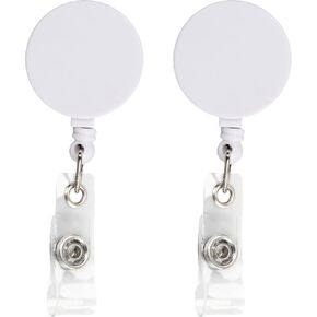 2 Pack Convenient and Stylish Retractable Badge Holder - Perfect for Keys and ID Badges Keychain Badge Reels, ID Holder Clips, and More Included.