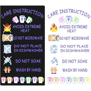 YOUOK Cup Care Instructions Cards Labels Thank You Stickers, 2×3.5 Inch Packaging Customer Direction Stickers for Cup, Mug Small Business Online Shop Owner.(200 Pcs)