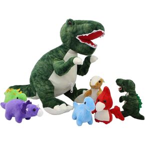 Handcrafted Plush Rainbow Unicorn Stuffed Animal Set with Plush Rainbow - White, Blue, Yellow, Pink, Purple