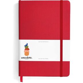 ANECDOTE. Hardcover Dotted Journal with Thick 100 gsm Paper A5 size (8.3 inches x 5.4 inches) - Daily Writing Notebook for Travel, School and Office Use - Diary Journal for Women and Men - Red