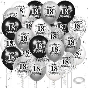 50th Birthday Balloons Decorations Black White Silver 24pcs Happy 50th Birthday Party Latex Confetti Balloons for Men Women Happy 50th Birthday Anniversary Party Supplies Decor 12 inches Outdoor