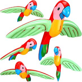 12 Pcs Halloween Inflatable Flying Parrot Decorations for Birthday Gift Tropical Party Luau Decoration Pool Prop, 31.5 x 22.05 Inches