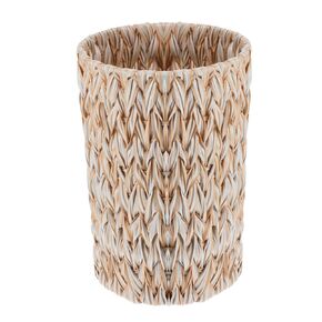 Wicker Trash Can Woven Water Hyacinth Wicker Waste Basket Small Bathroom Trash Can Decorative Boho Garbage Can Storage Trashcan for Bedroom Bathroom Home Office Living Room