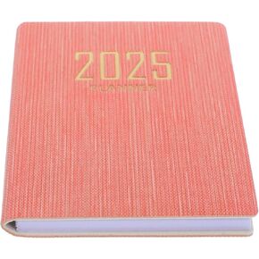 2025 Planner Notebook Mini Daily Schedule Notepad Mini Agenda Pocket Notepad Portable Academic Year Diary Planner Calendar Book for Stationery Office School Supplies, P-ink