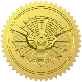 WADORN 100Pcs Hummingbird Flower Metal Gold Foil Stickers, Floral Motif Gold Foil Embossed Stickers Round Self Adhesive Flowers Leaves Embossed Seal Labels for Invitation Card Diplomas Awards