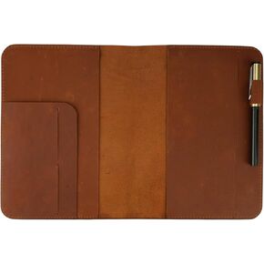 Leather Journal Cover | (5.75"x8.25") Notebook Medium A5 | Refillable Cahier | Leather Bound Journal Cover for Travelers Writers | Gift for Anyone (Brown)