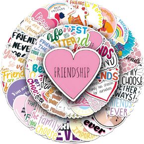 ملصقات الصداقة ، 50pcs BFF أفضل صديق للأبد ، شارات الفينيل ، ملصقات Waterbottle المحمول ، حشوات تخزين عيد الميلاد ، ملصقات فكرة الهدايا لقارورة Hydro [صديق]