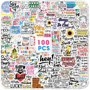 200pcs Inspirational Affirmation Stickers, Encouraging Words Stickers for Kids, Teens, Positive Quote Stickers for Water Bottle, Scrapbook
